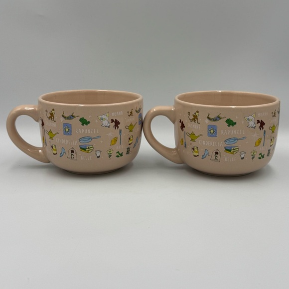 Silver Buffalo Disney Princess Ceramic Soup Mugs with Handles Set of 2 - Picture 1 of 9